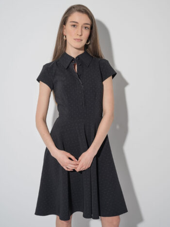 black textured dress w collar crop &bull; Sassa Björg