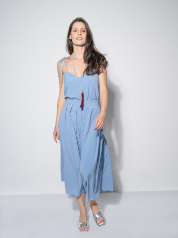 midi pleated skirt dove blue walking secondary &bull; Sassa Björg