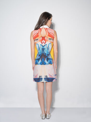 oil paint collage dress w collar back &bull; Sassa Björg