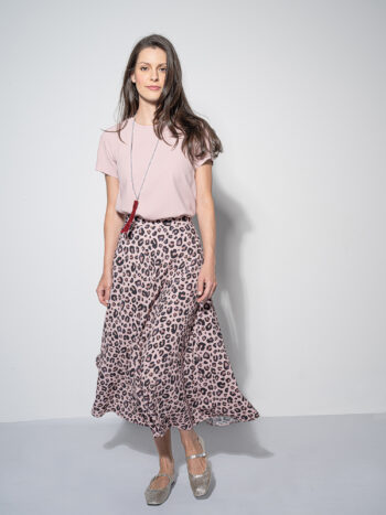 pink leopard midi skirt &bull; Sassa Björg