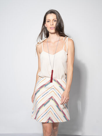 stripe matched jacquard mini skirt crop &bull; Sassa Björg