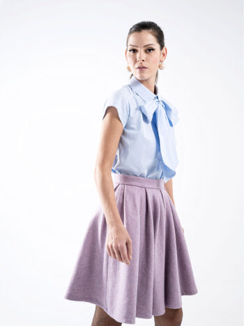 lilac wool pleated skirt crop • Sassa Björg