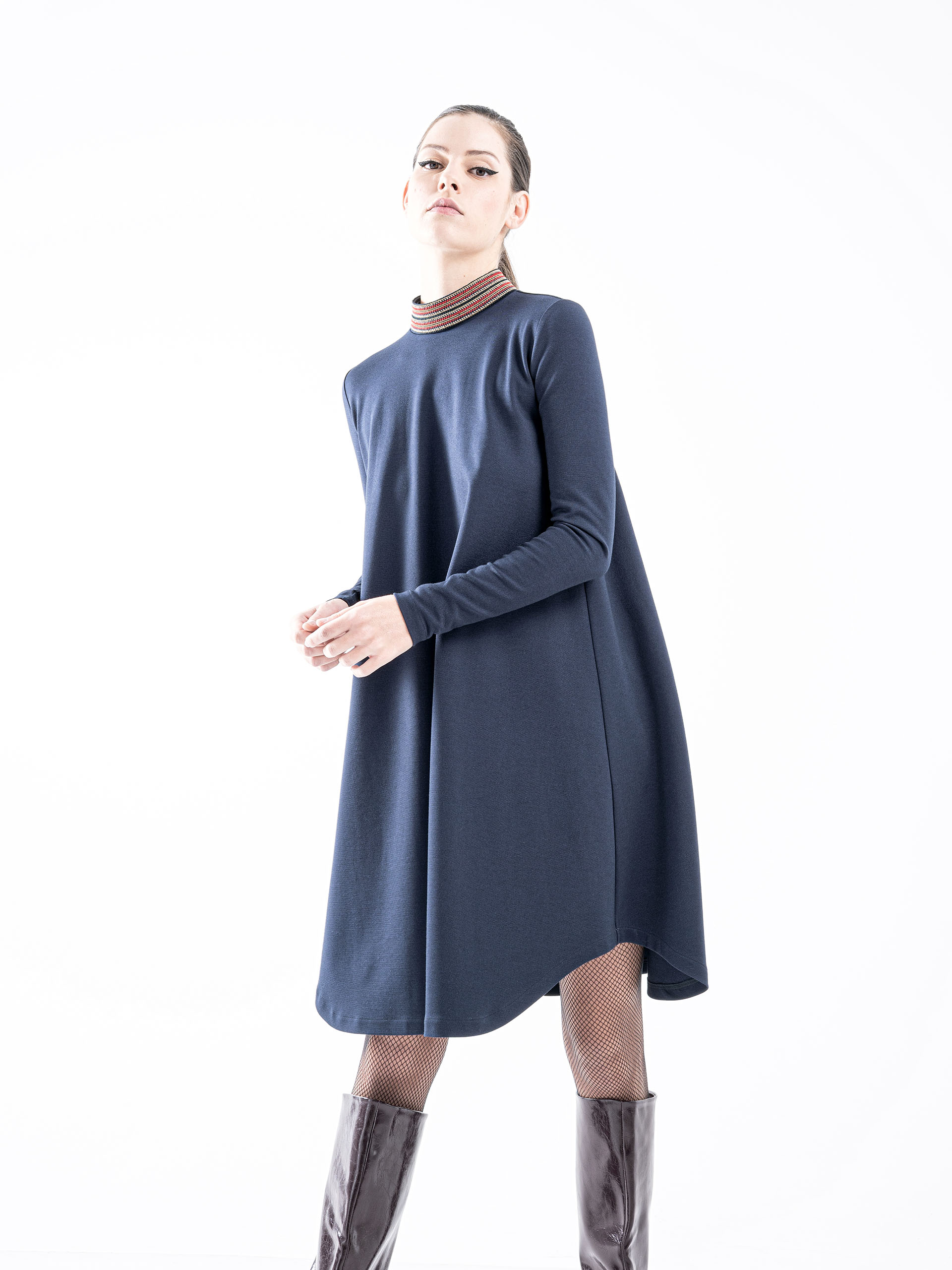 midnight blue dress african collar &bull; Sassa Björg