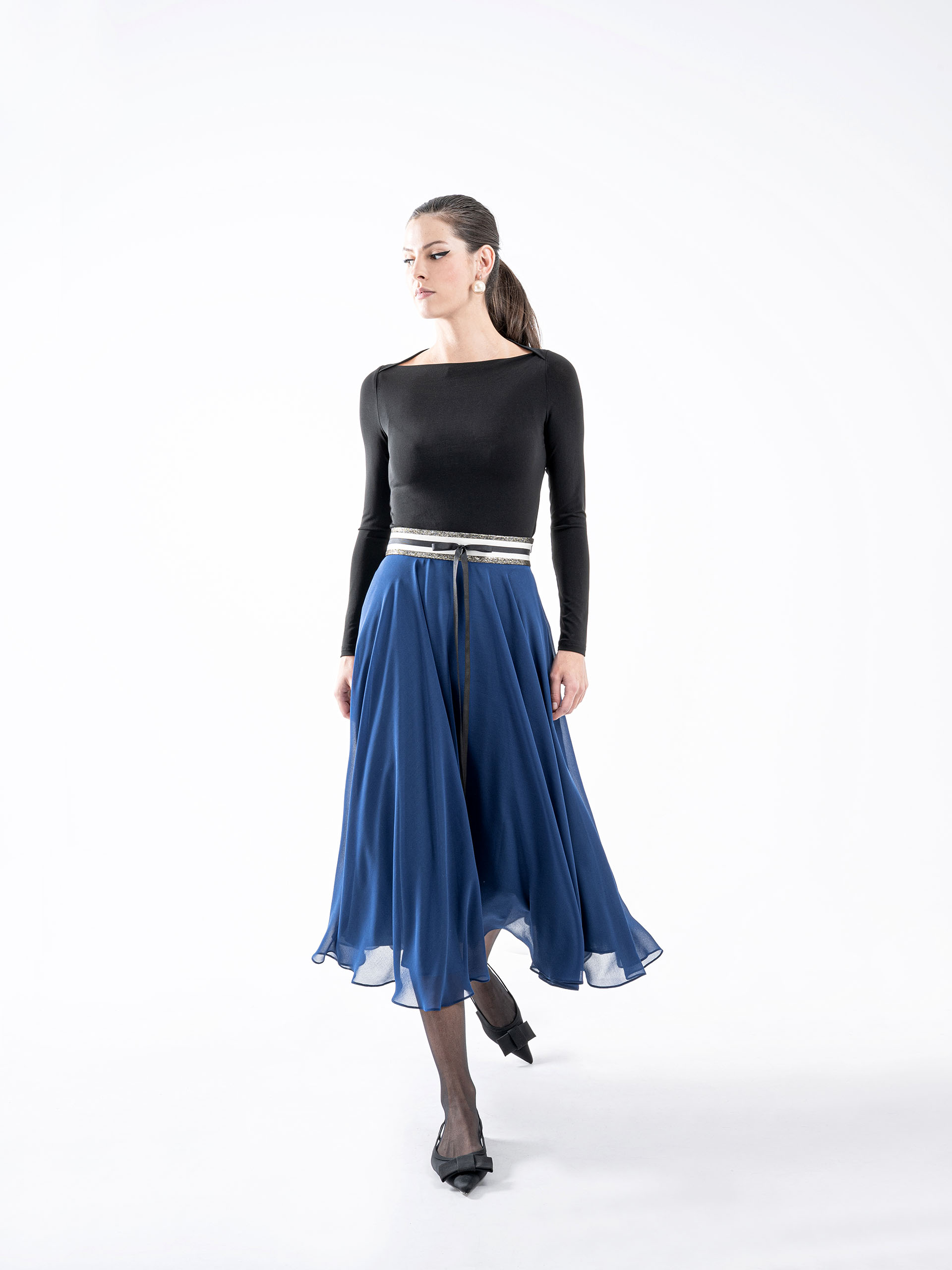 midnight nova midi belted skirt • Sassa Björg