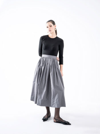 signature taffeta skirt steel grey featured &bull; Sassa Björg