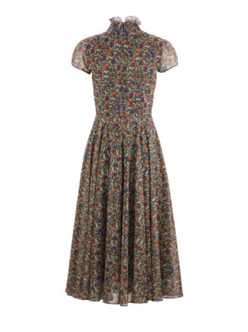 flower pattern ethereal long dress back • Sassa Björg