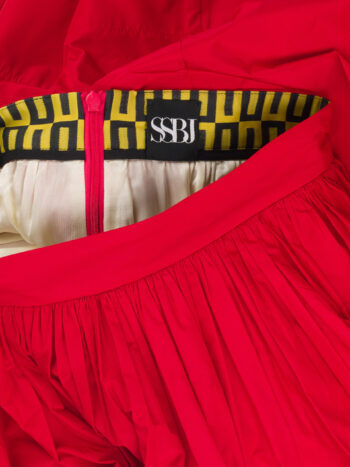 signature taffeta skirt red closeup &bull; Sassa Björg