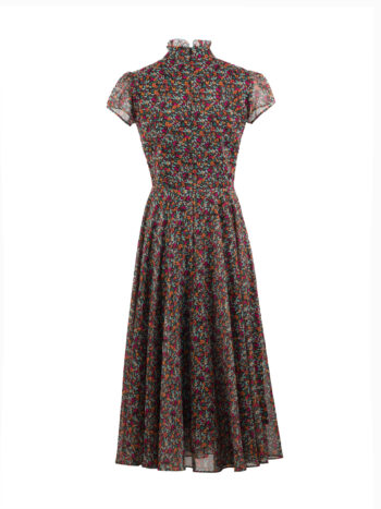 flower pattern ethereal long dress pink back &bull; Sassa Björg