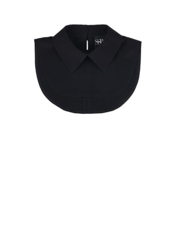 black detachable collar in smooth viscose with pointed shape