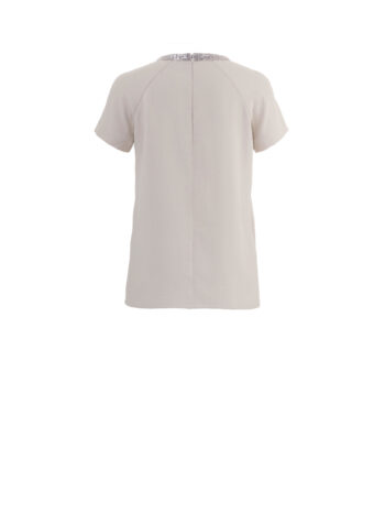 embellished neckline blouse with beaded collar detail back