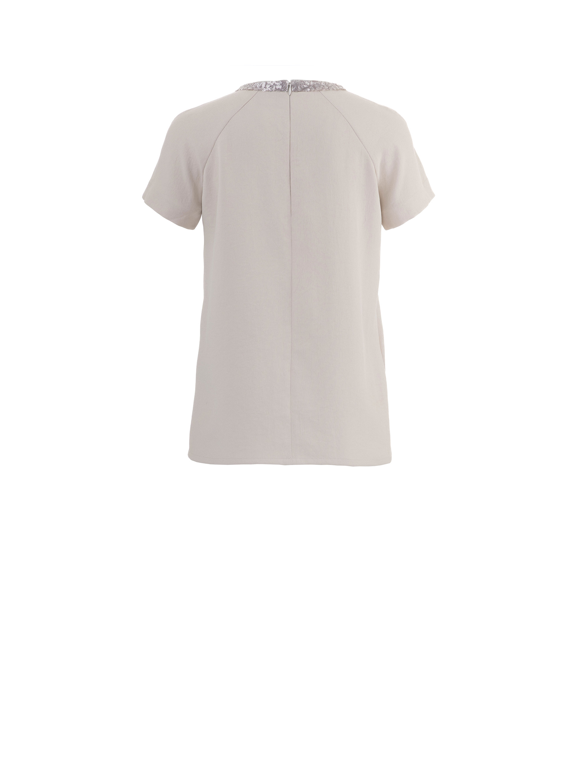 embellished neckline blouse with beaded collar detail back