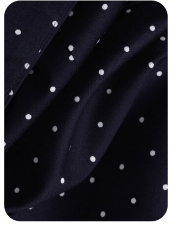 navy polka dot midi shirt dress with belt in cotton fabric