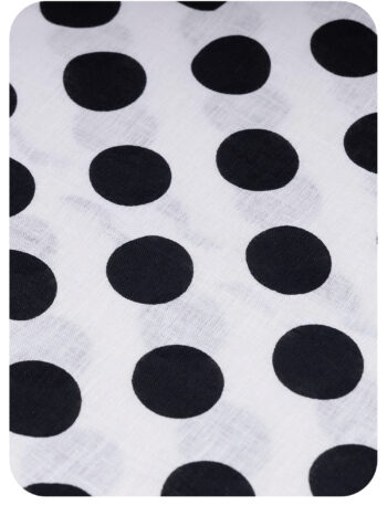 polka dot linen blouse with contrast collar and short sleeves fabric
