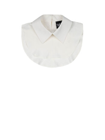 detachable collar in textured viscose with polka texture