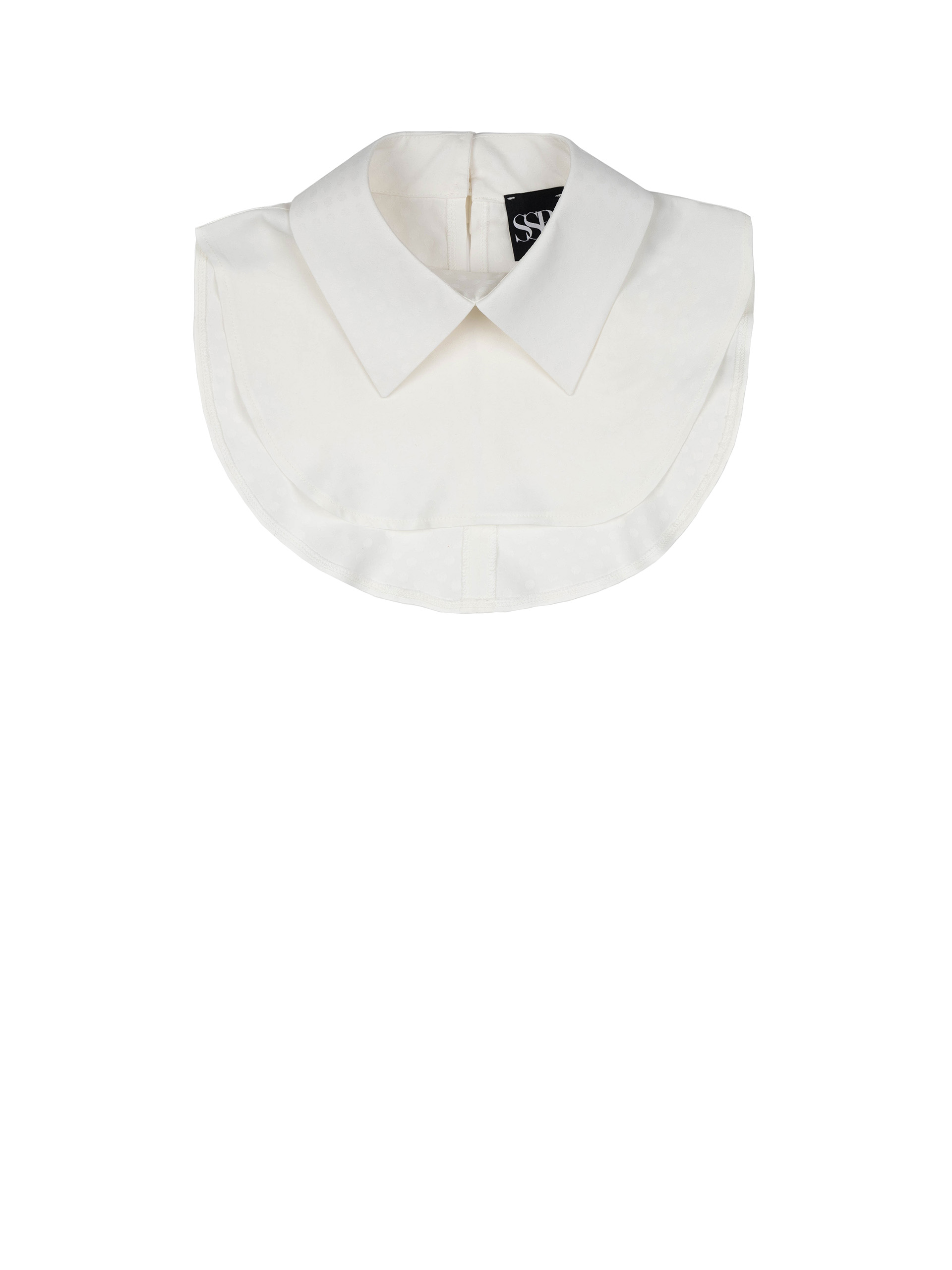 detachable collar in textured viscose with polka texture