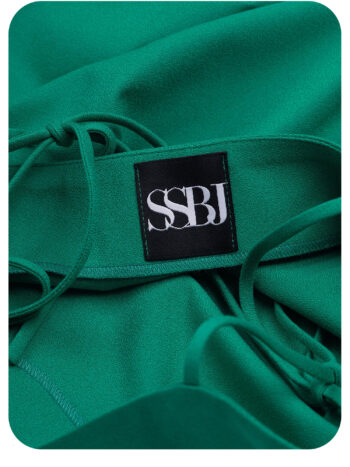 emerald green voile strappy top with tie straps in georgette fabric