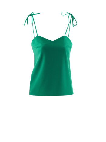 emerald green voile strappy top with tie straps in georgette