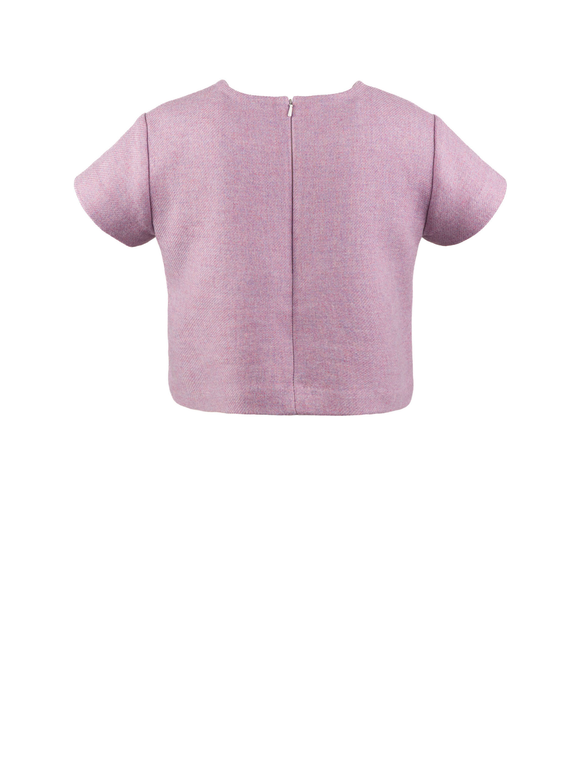 lilac wool crop top blouse back • Sassa Björg