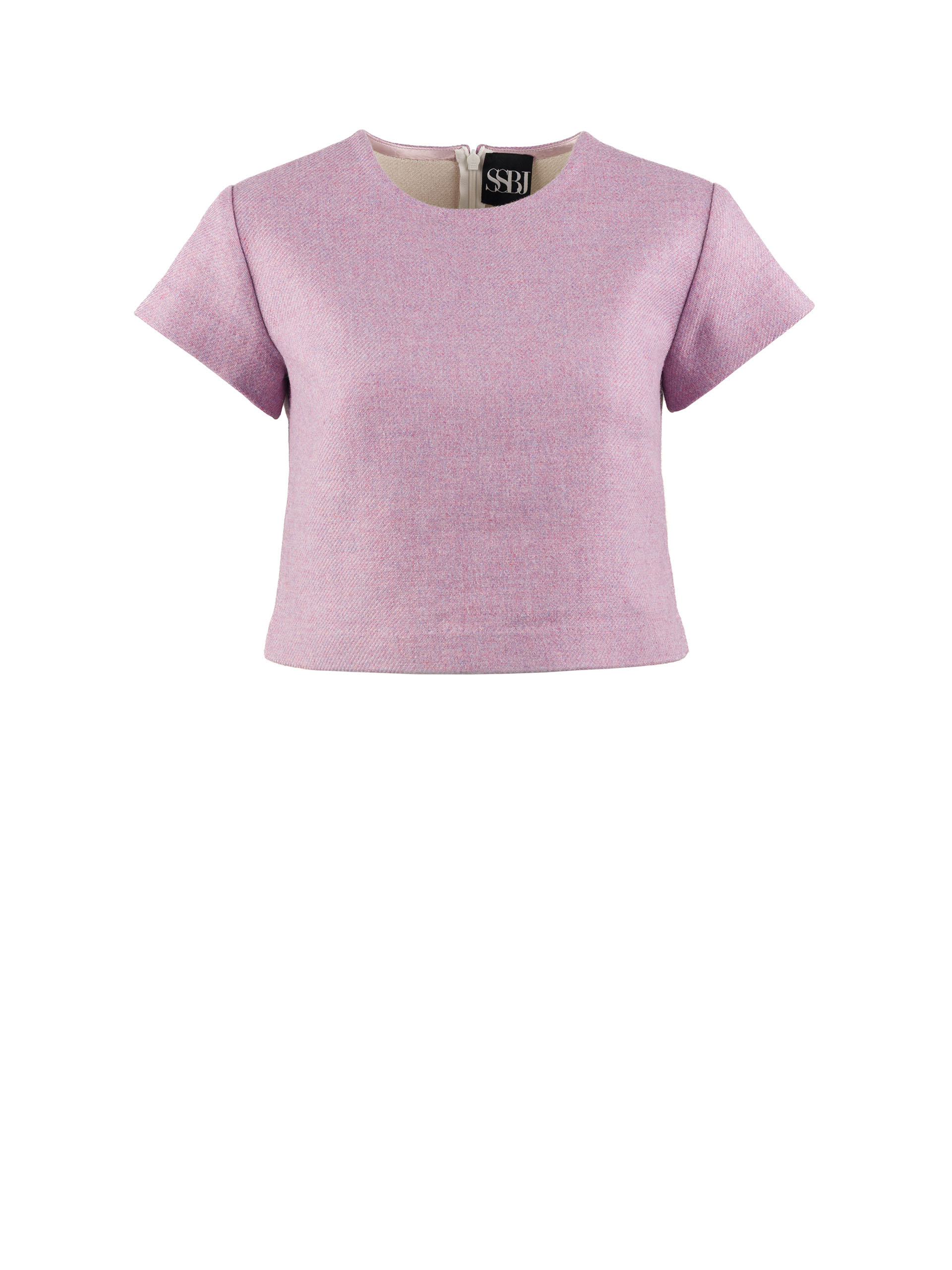 lilac wool crop top blouse &bull; Sassa Björg