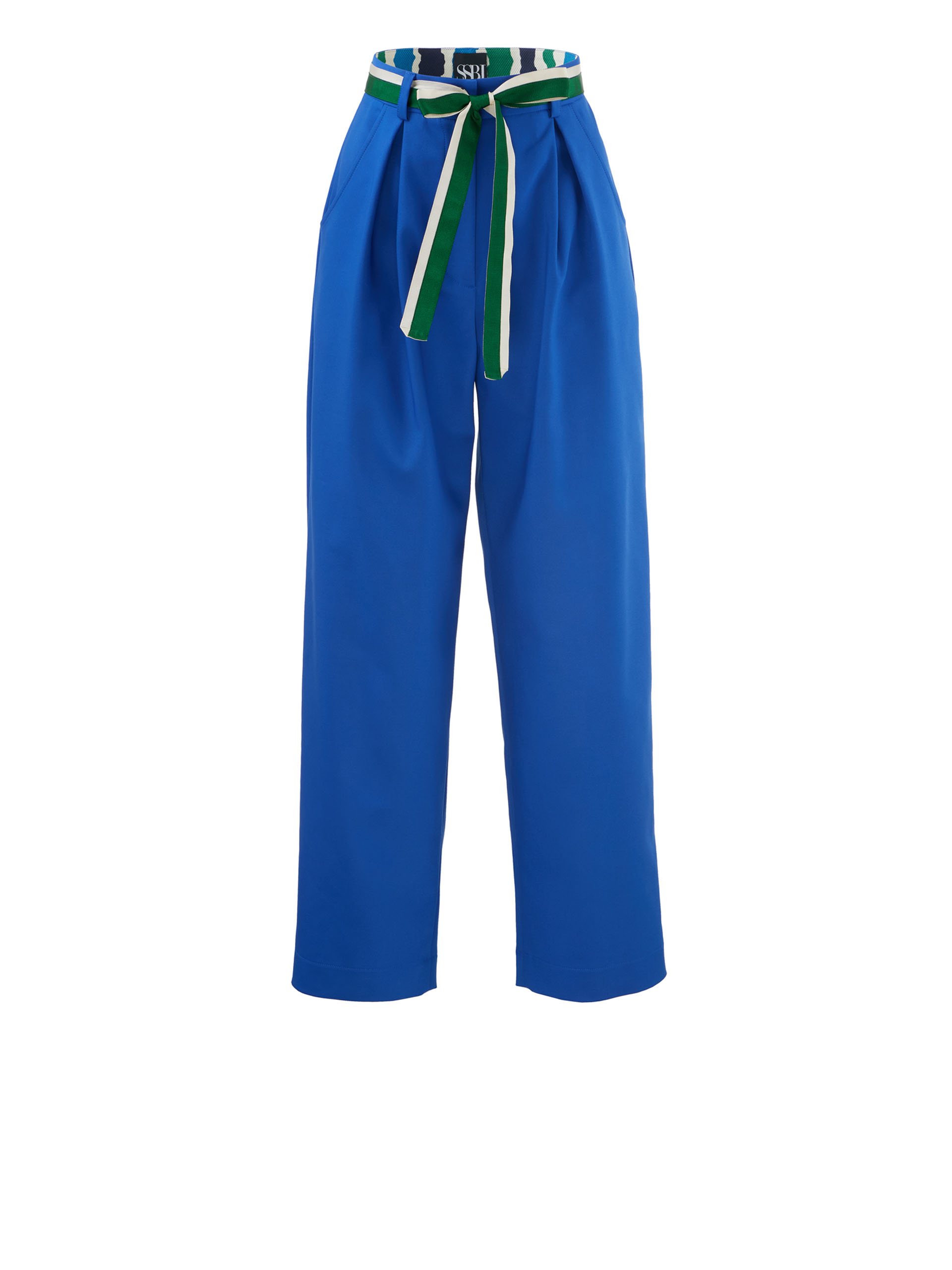 cobalt blue pleated pants belt &bull; Sassa Björg