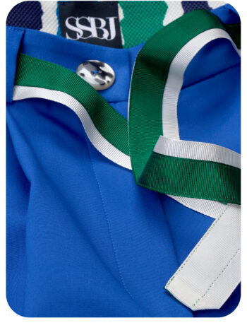 cobalt blue pleated pants fabric &bull; Sassa Björg