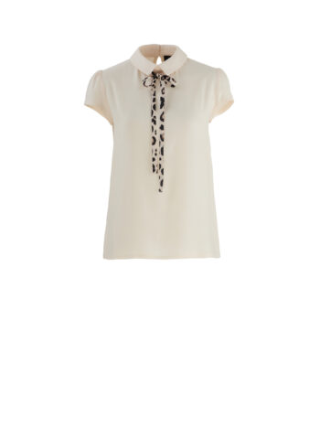 peach parfait collared blouse bow • Sassa Björg