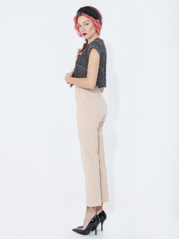 beige pencil pants narrow leg side • Sassa Björg