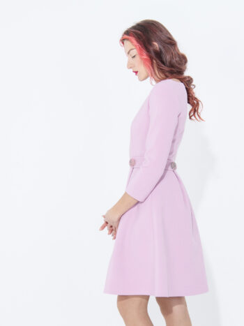 lilac dress with a belt side • Sassa Björg