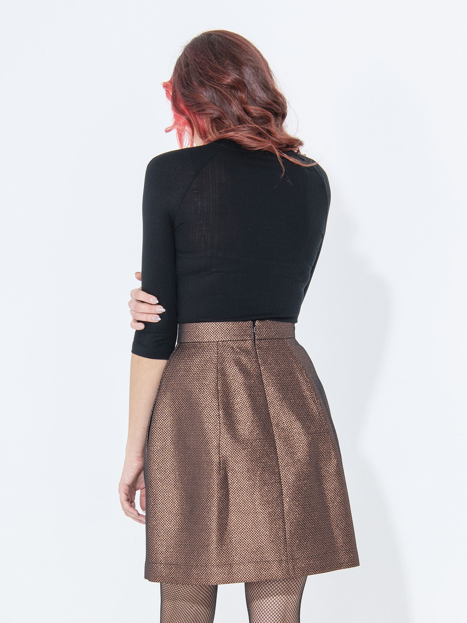 metallic copper skirt back • Sassa Björg