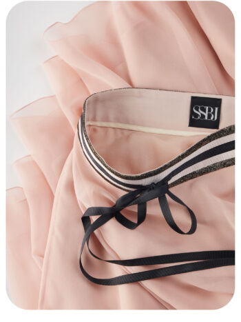 blush pink full circle chiffon midi skirt fabric &bull; Sassa Björg