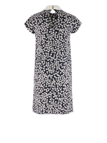 daisy print a line mini dress back &bull; Sassa Björg