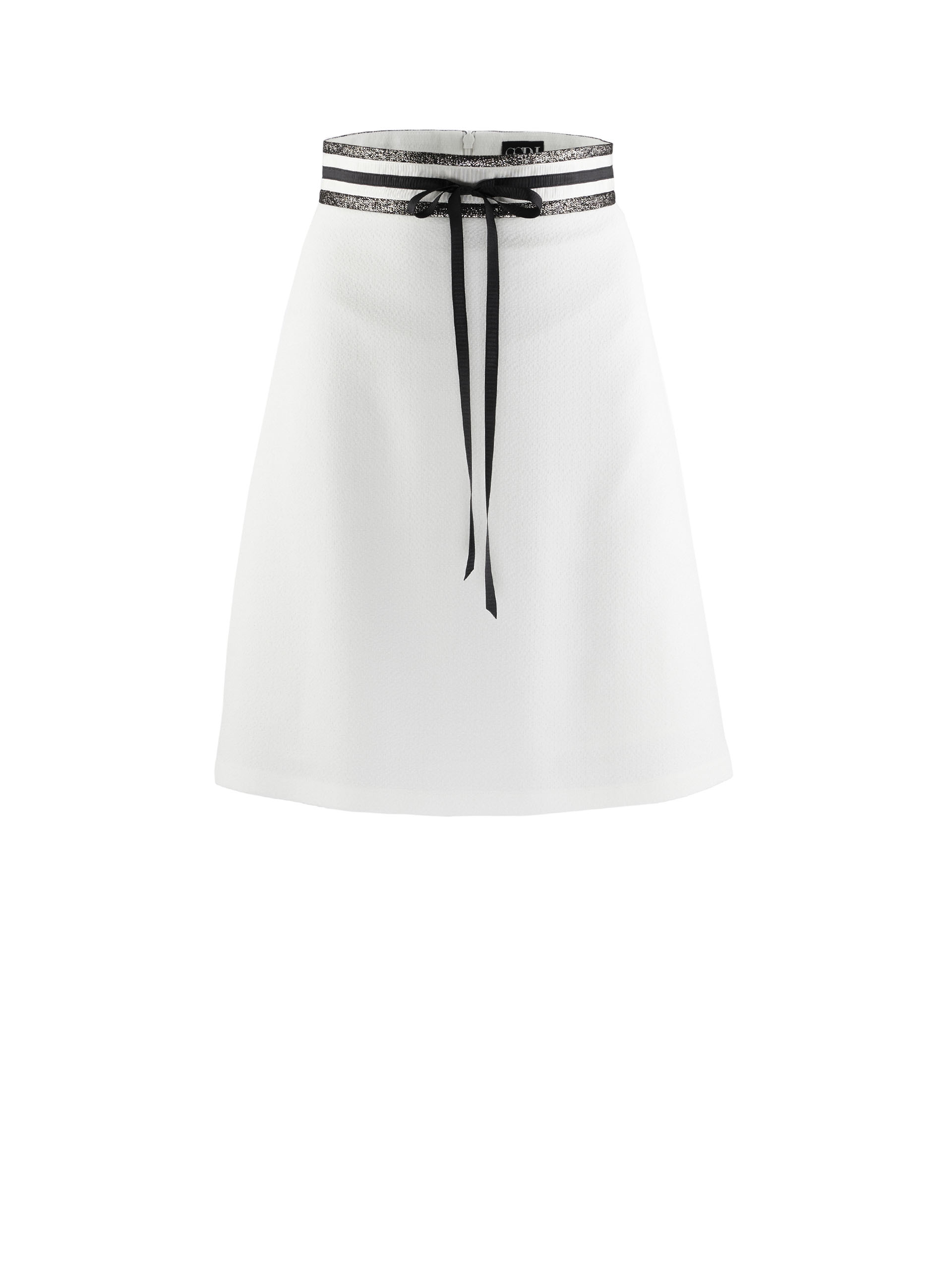 white textured a line mini skirt front &bull; Sassa Björg